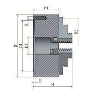 4-čelisťové sklíčidlo OPTIMUM s nezávisle stavitelnými čelistmi prům. 100 mm